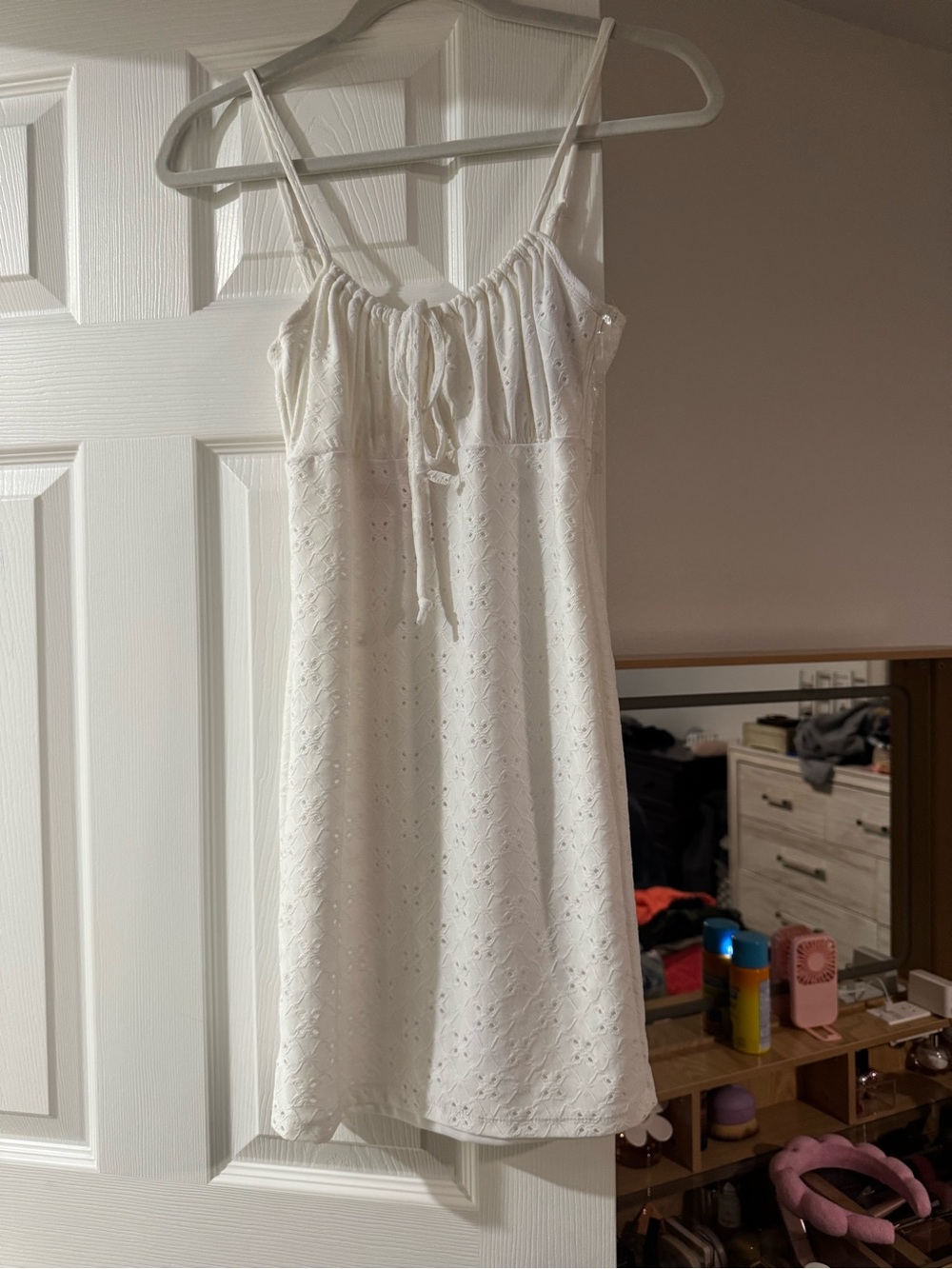 Heart Hips White Eyelet Tie-Front Dress